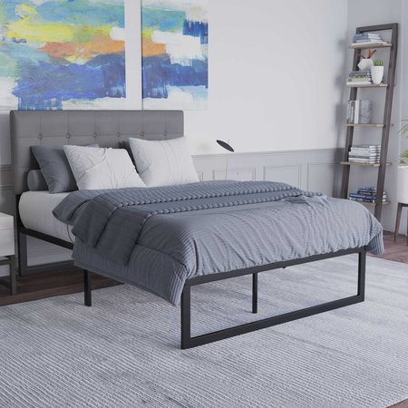 Flash Furniture 14 Inch Full Metal Platform Bed Frame/Steel Slats MP-XU-BD10001-F-BK-GG